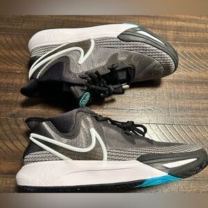Nike Kyrie 8 Orca Kids  Sneakers Black/Mercury Grey and White w/Teal Highlights